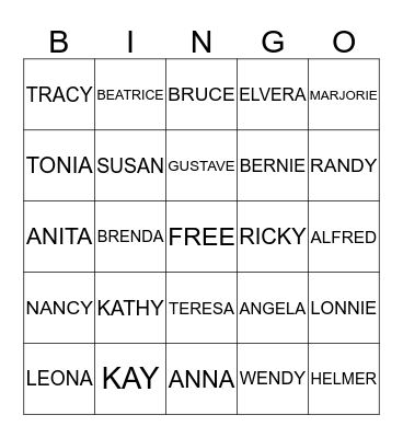 NICHOLS FAMILY REUNION Bingo Card