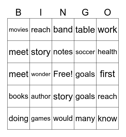 Bingo 2.1 Bingo Card