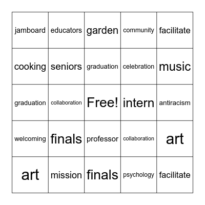 ed studies bingo Card