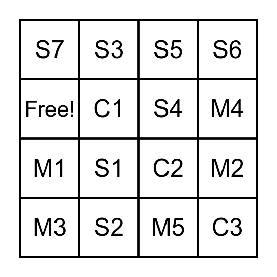 ~數學話理資~bingo~ Bingo Card