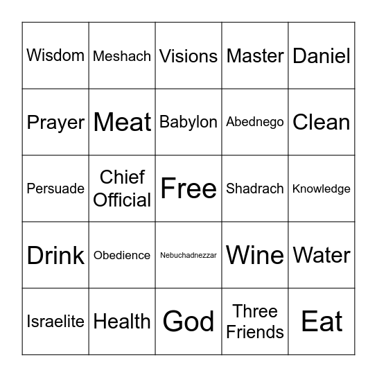 Microsoft Word  Bingo Card