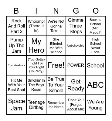 Science Fair & Field Day Bingo Card
