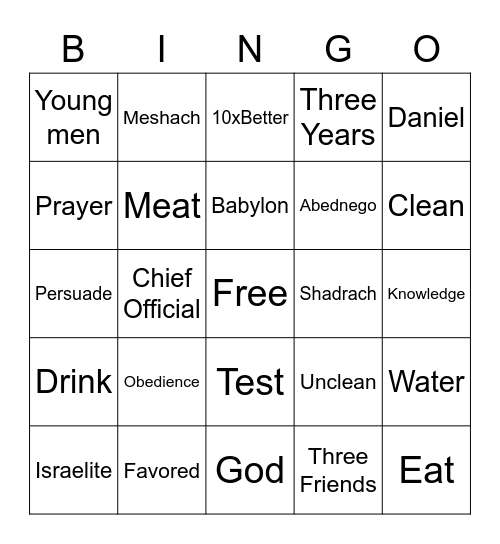 Microsoft Word  Bingo Card