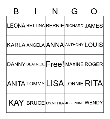 NICHOLS FAMILY REUNION Bingo Card