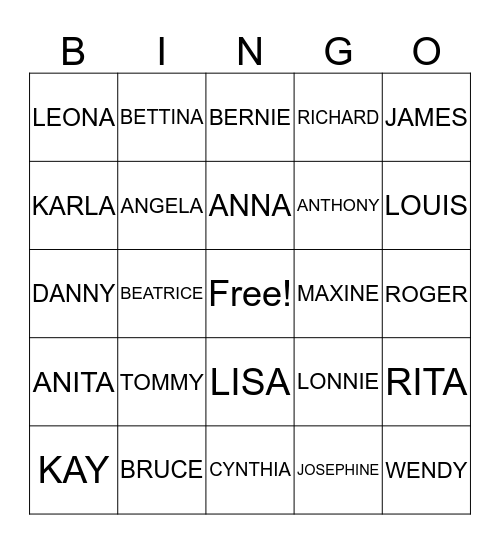 NICHOLS FAMILY REUNION Bingo Card