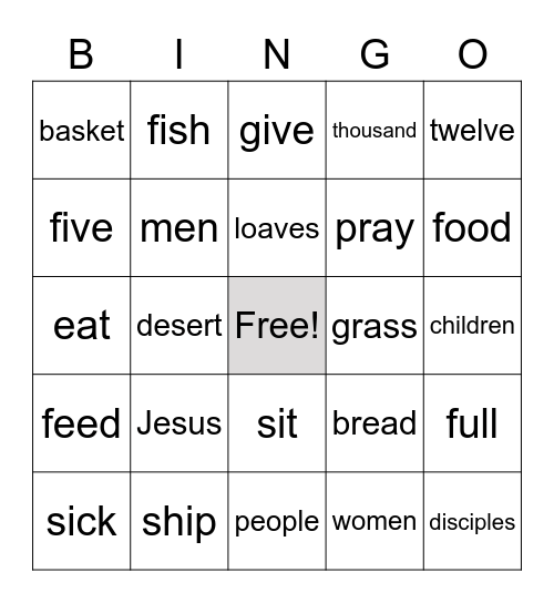 Jesus Feeds the Five Thousandloaves Bingo Card