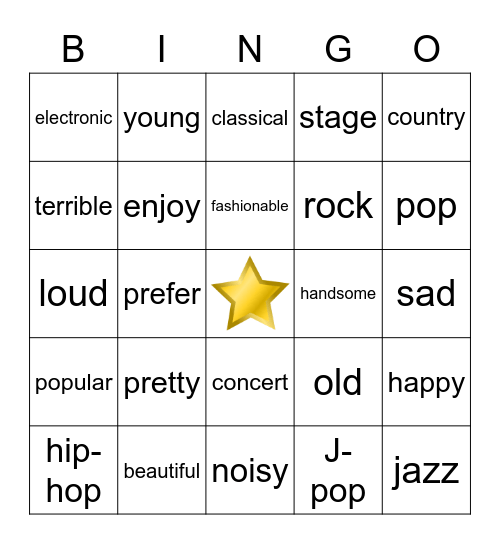 Music Bingo! Bingo Card