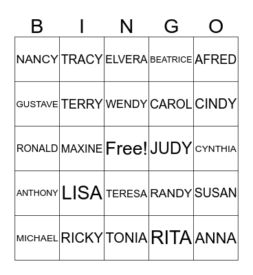 NICHOLS FAMILY REUNION Bingo Card
