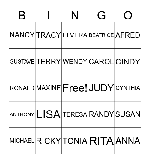 NICHOLS FAMILY REUNION Bingo Card