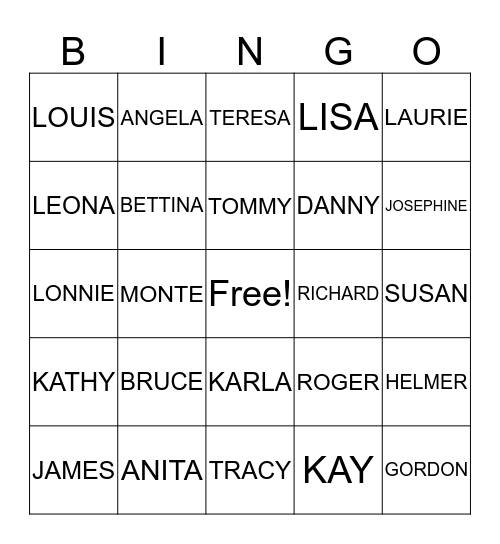 NICHOLS FAMILY REUNION Bingo Card