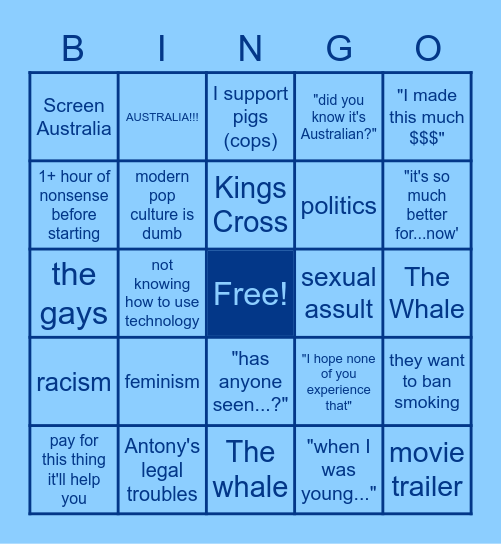 Antony's secret agenda Bingo Card
