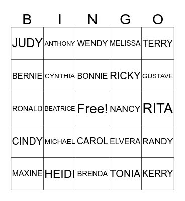 NICHOLS FAMILY REUNION Bingo Card