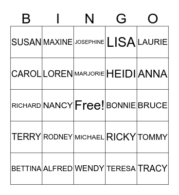 NICHOLS FAMILY REUNION Bingo Card