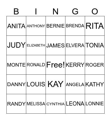 NICHOLS FAMILY REUNION Bingo Card