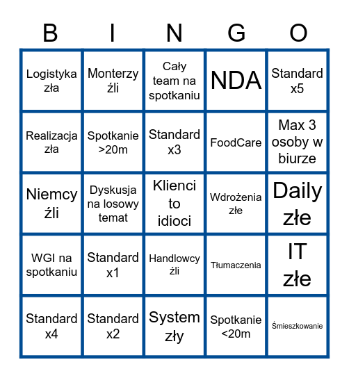 Daily AddSecure Bingo Card