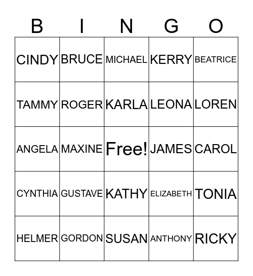 NICHOLS FAMILY REUNION Bingo Card