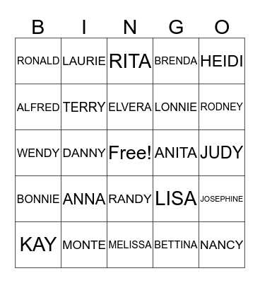 NICHOLS FAMILY REUNION Bingo Card