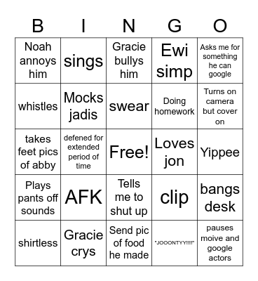 Untitled Micah Bingo Card