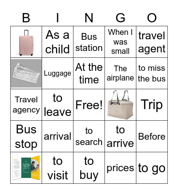 UNIDAD 6: DESAFÍO 1- Travel and Excursions Bingo Card