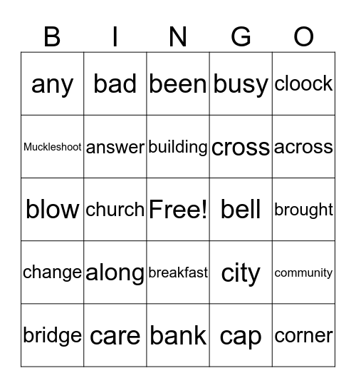 BINGO 2ND GRADE (1ST LEVEL) Bingo Card