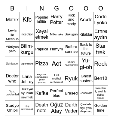 Vüsal Bingo Card