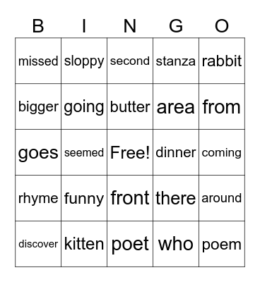 Week 4.5 BINGO Card