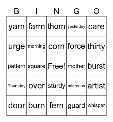 Araiza-Unit 5 Week 2 Bingo Card