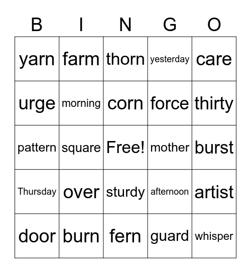Araiza-Unit 5 Week 2 Bingo Card