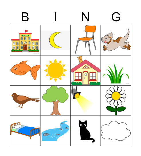 Inside and Outside Bingo Card