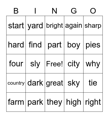 /ar/ Bingo Card