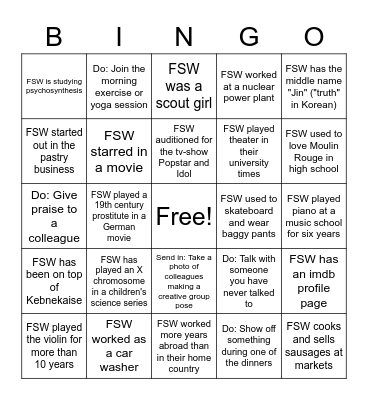 Parkster social... Bingo Card