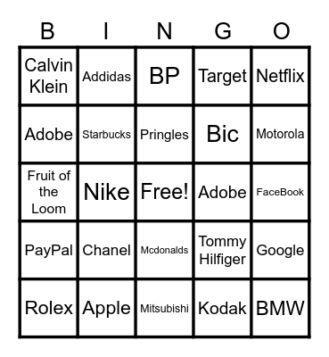 Find that Logo Bingo Card
