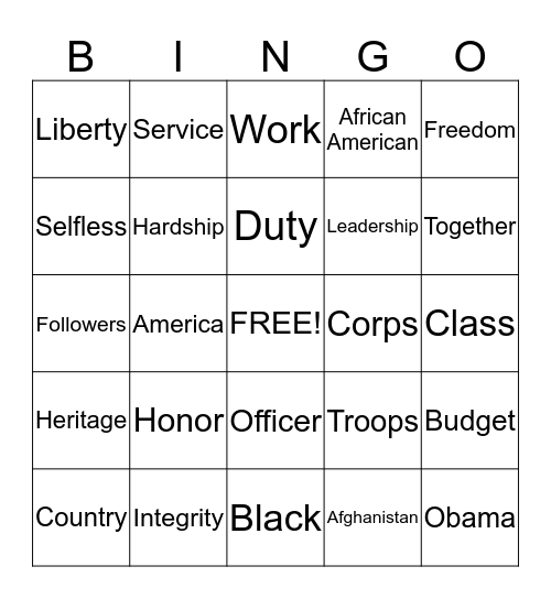 Bingo Card