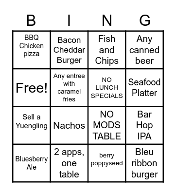 SELL THAT Bingo Card