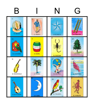 Loteria Bingo Card