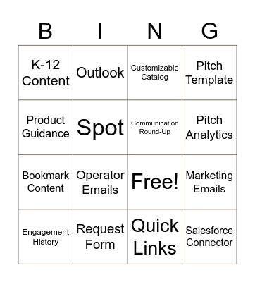 Marketing Tools Bing(o) Bingo Card