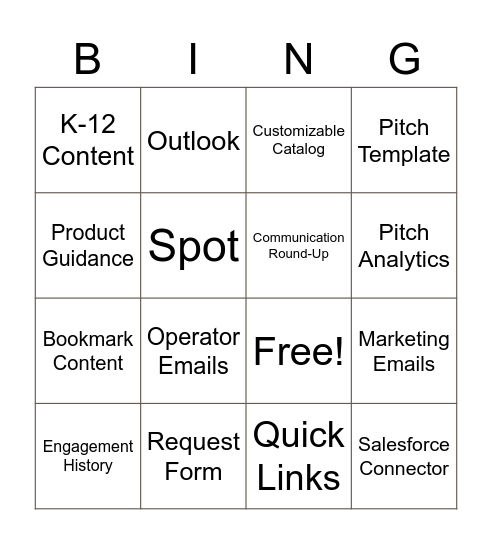 Marketing Tools Bing(o) Bingo Card
