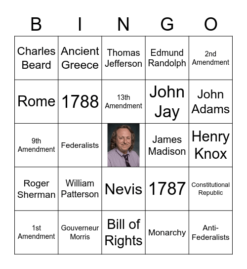 Oh baby we are learning about the constitution! Bingo Card
