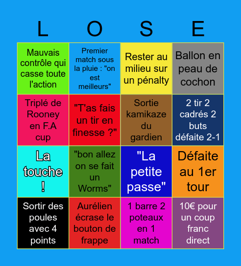 Bingo de la Pitch Cup 🏆 Bingo Card