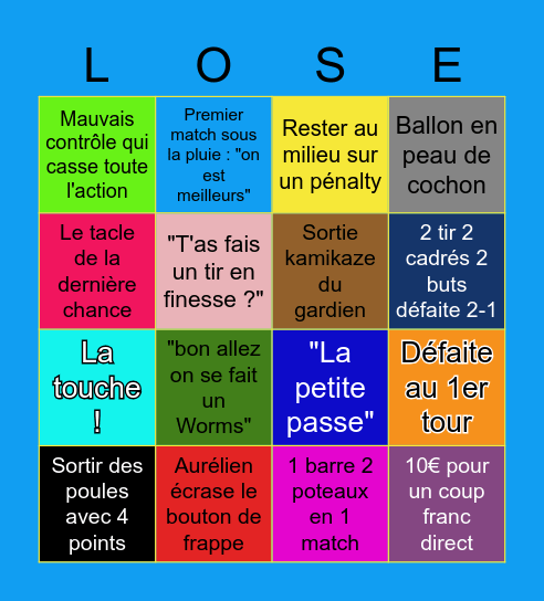 Bingo de la Pitch Cup 🏆 Bingo Card