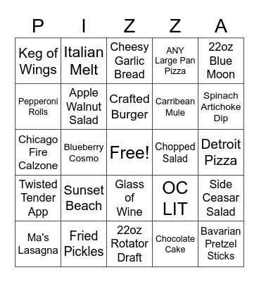 OC Bingo Card