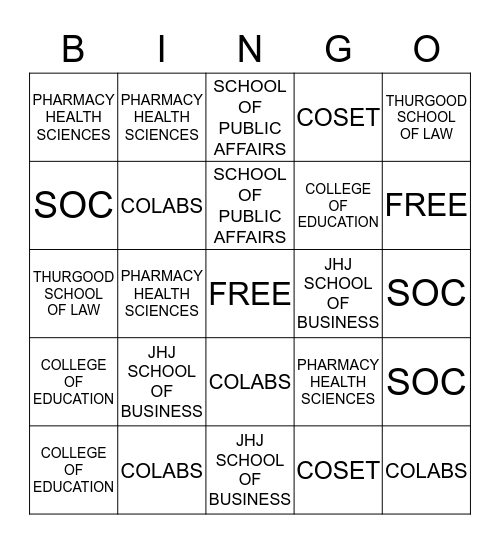 TSU COMPUTER LABS Bingo Card