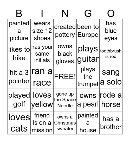 Someone Who..... Bingo Card