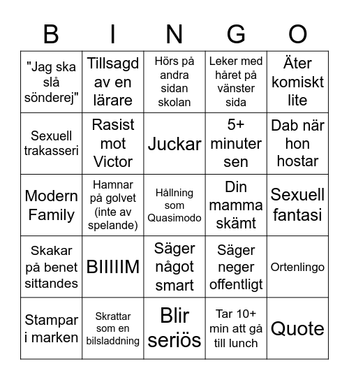 Oljas Bingo! Bingo Card