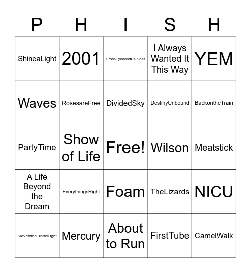 Josh’s Hollywood Bingo 2023 Bingo Card