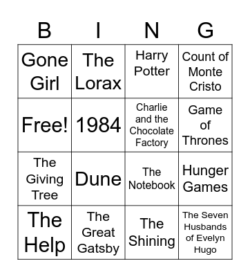 2RM Book Bingo Card