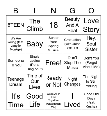 SINGO Bingo Card