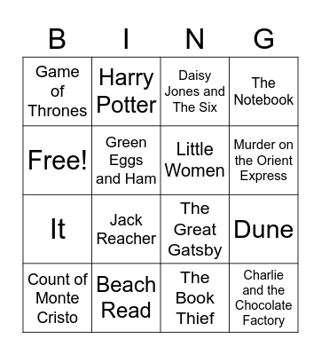 2RM Book Bingo Card