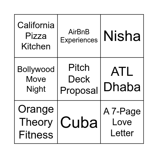 Bingo Card