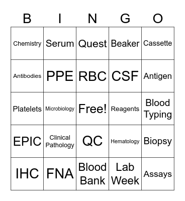 2023 Lab Week! Bingo Card